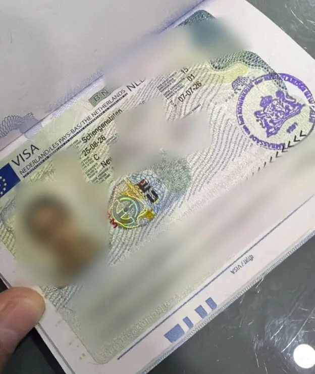 Second approved Netherlands Schengen visa for a Musafir’s Visa Café client, personal details hidden